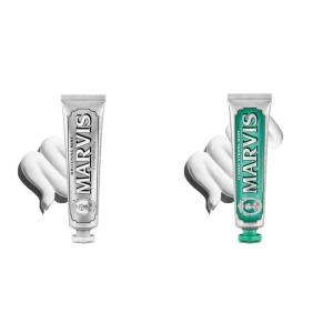 Marvis Whitening Mint and Classic Strong Mint Toothpaste Set, 3.8 oz(Whitening Mint  3.8 Oz & Classic Strong Mint  3.8 Oz Toothpaste)