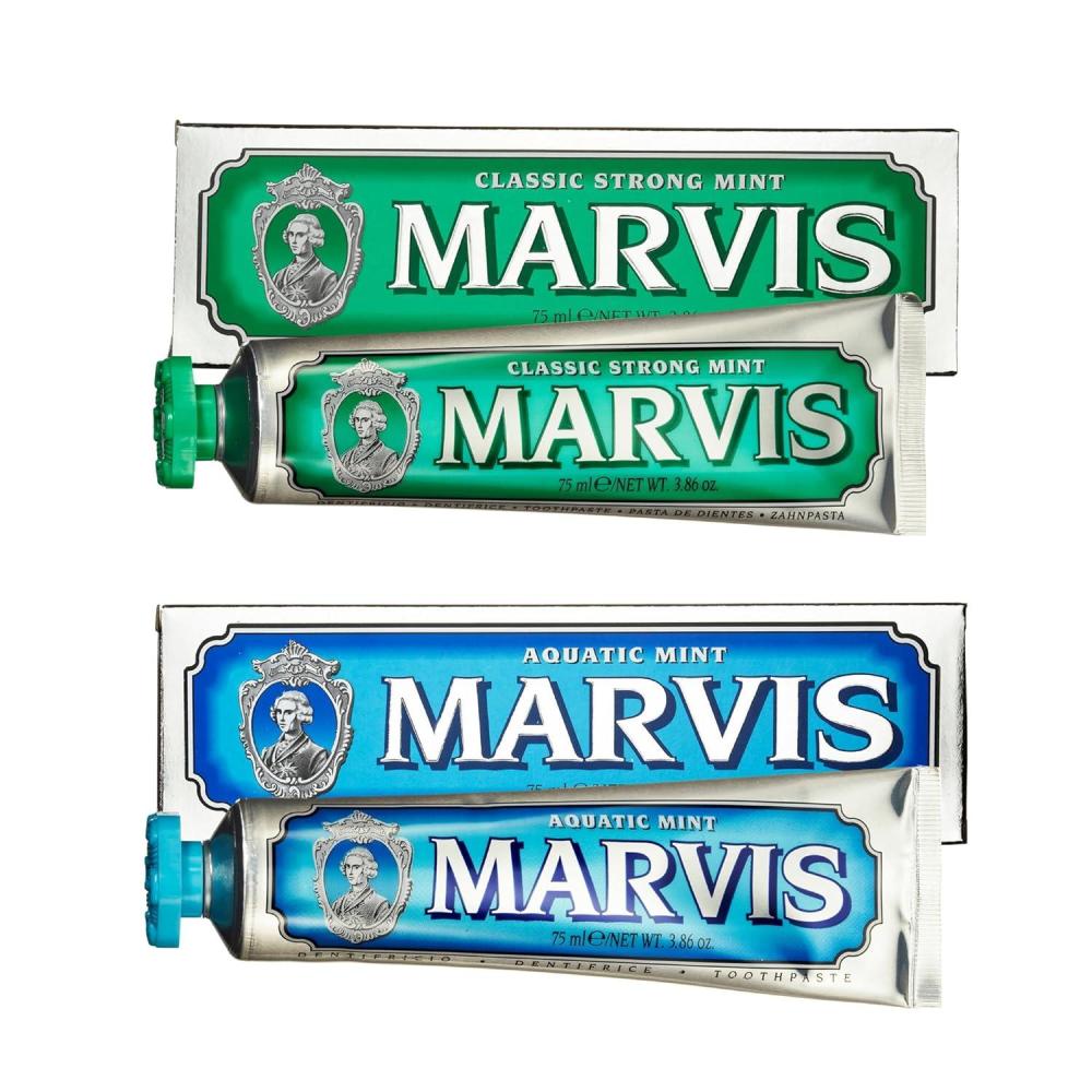image:imageMarvis Classic Strong Mint and Aquatic Mint Toothpaste Set 38 oz