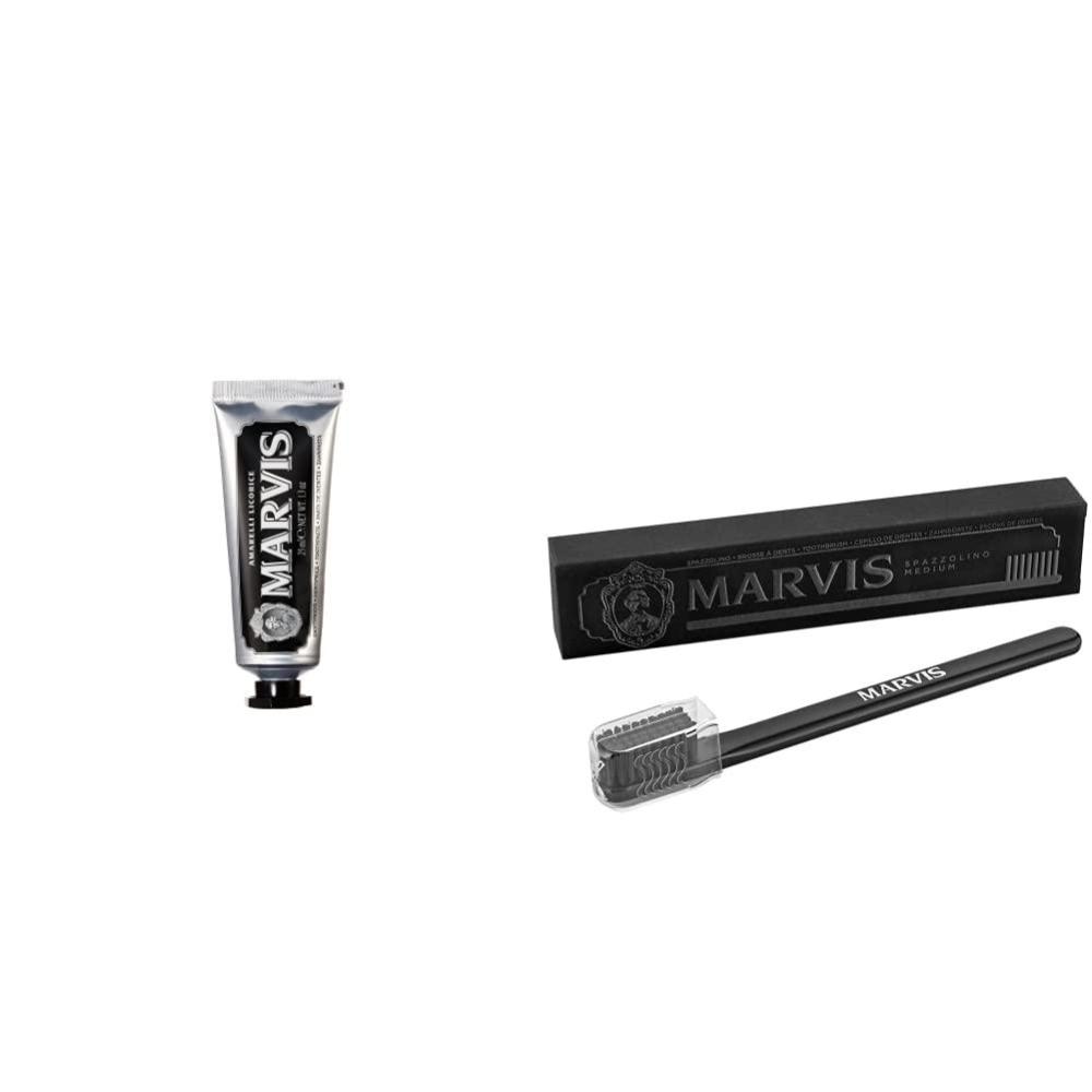 image:imageMarvis TSA Approved Amarelli Licorice Toothpaste 13 oz amp Medium Toothbrush