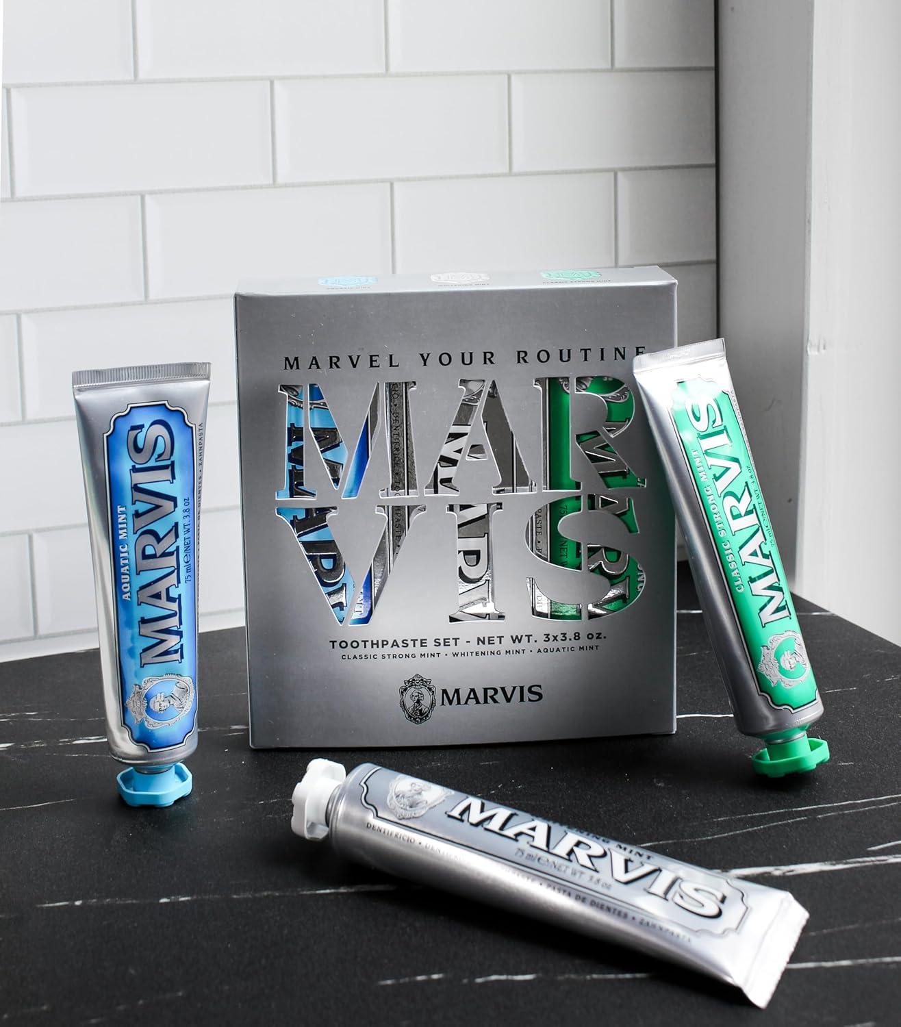 image:imageMarvis Best Sellers Trio Classic Strong Mint Whitening Mint Aquatic Mint 3 Tubes 75ml38oz EachMint