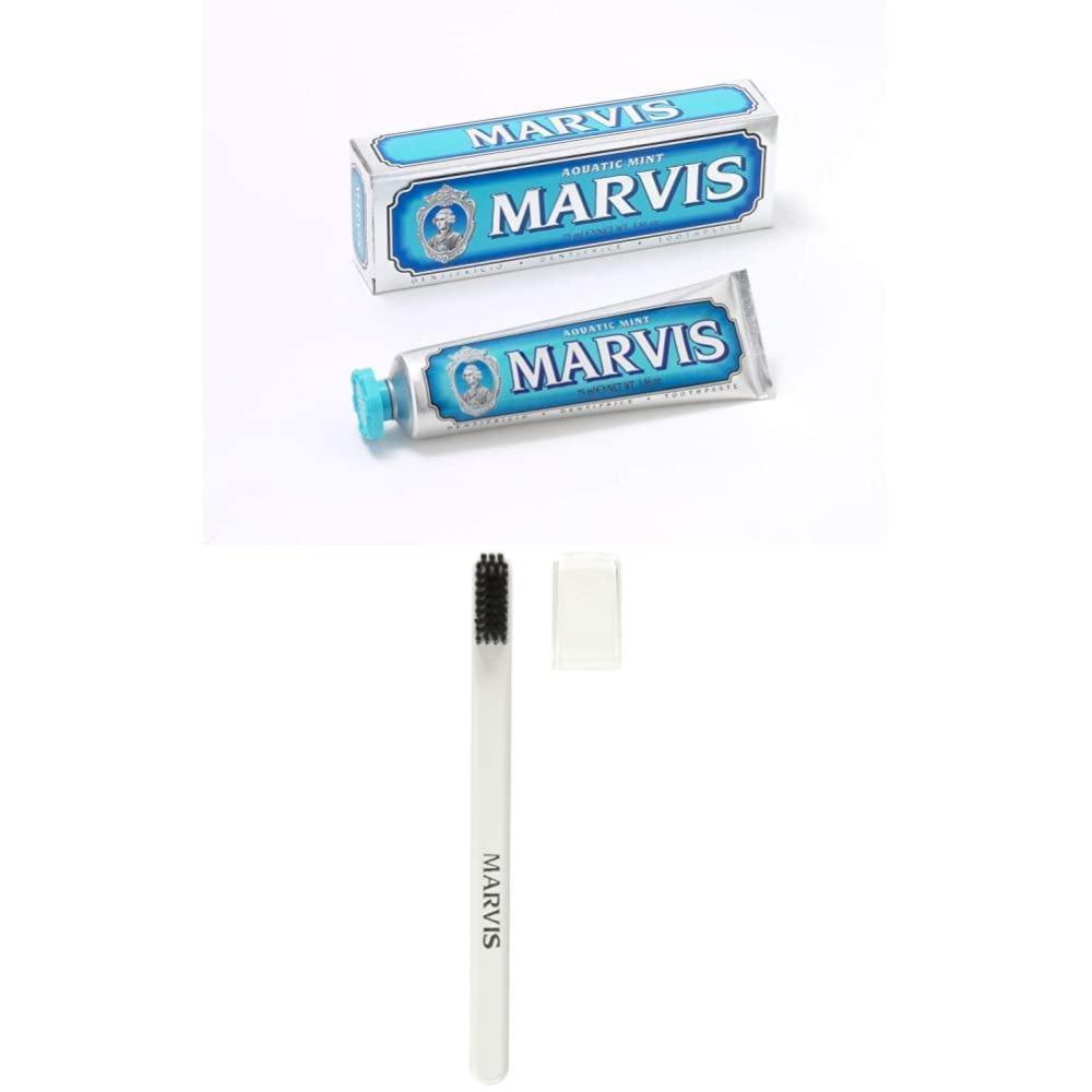 image:imageMarvis Aquatic Mint Toothpaste 38 oz and Soft Bristle Toothbrush