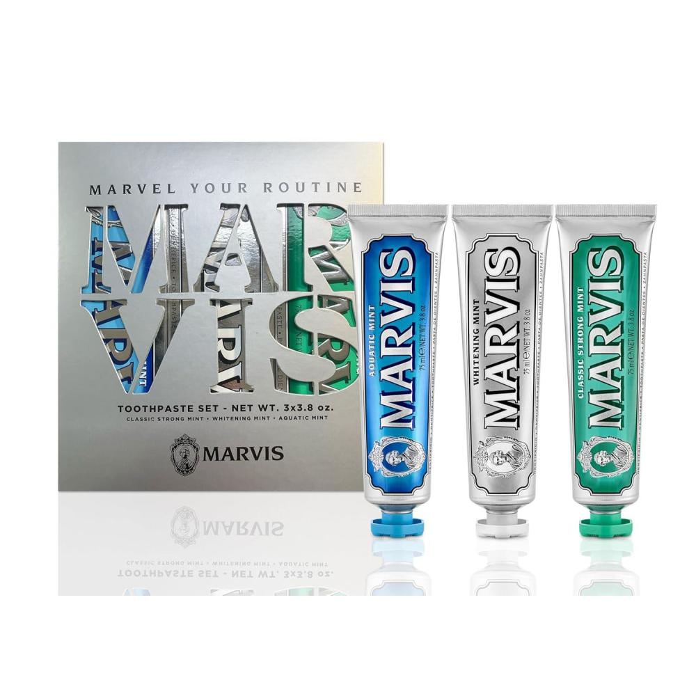 image:imageMarvis Best Sellers Trio Classic Strong Mint Whitening Mint Aquatic Mint 3 Tubes 75ml38oz EachMint