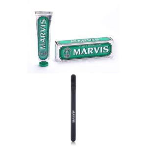 Marvis Classic Strong Mint Toothpaste, 3.8 oz and Medium Bristle Toothbrush